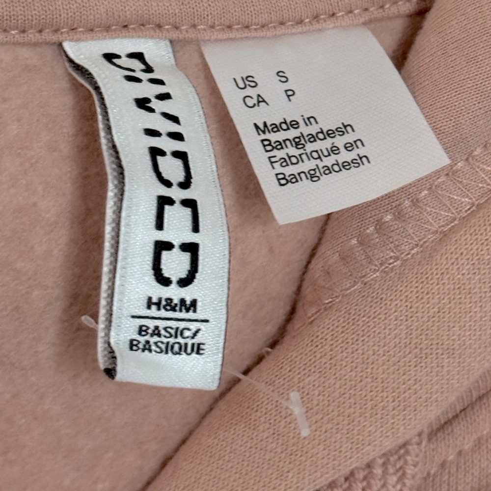Women’s H&M Muted Light Pink Divided Hoodie, Size S, NWOT, Casual Comfy Sweater - Picture 3 of 9